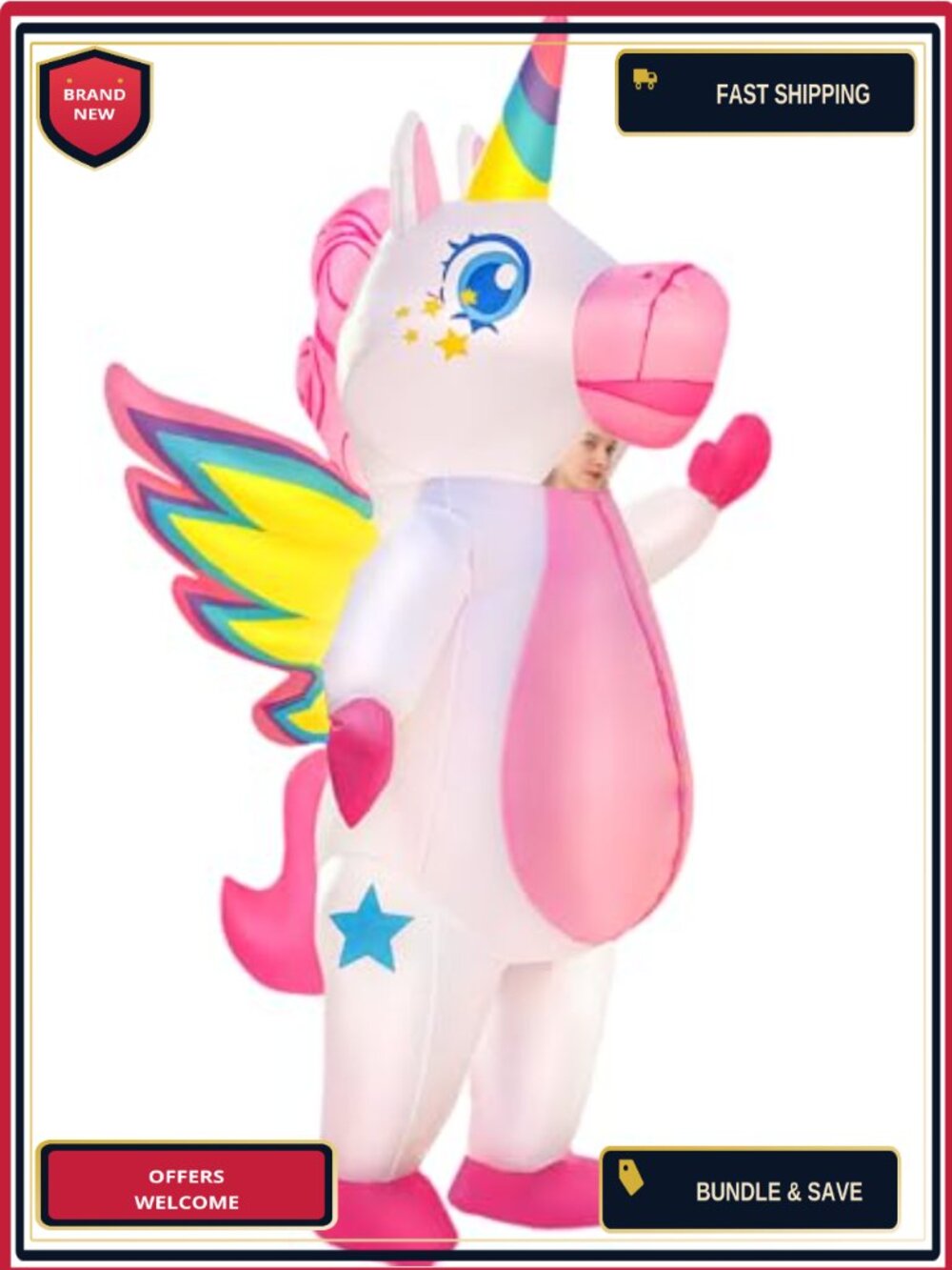 Inflatable Unicorn Costume Adult Blow Up Suit Funny Halloween Cosplay Party